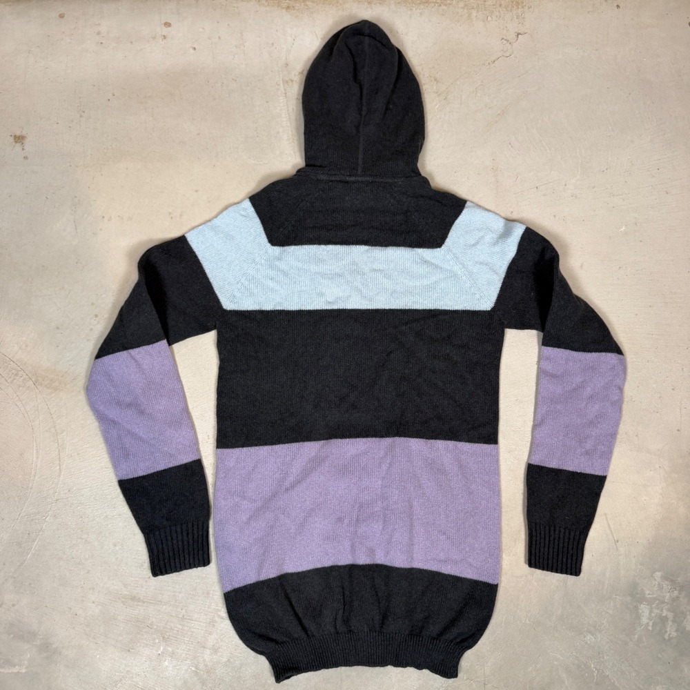 NWT Lacoste Men Striped Knit Hoodie Sweater Wool Cashmere Striped France Size 36 - Picture 4 of 7